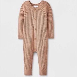 Grayson Mini Baby Button-Front Long Sleeve Romper 6-9m